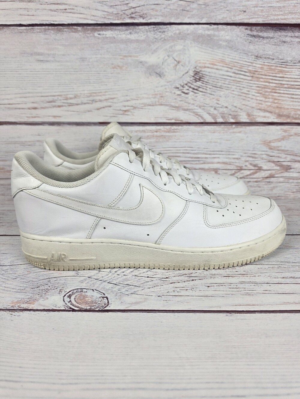 Nike Air Force 1 Shoes Mens Size 15 Triple White Low Casual Sneakers 315122-111